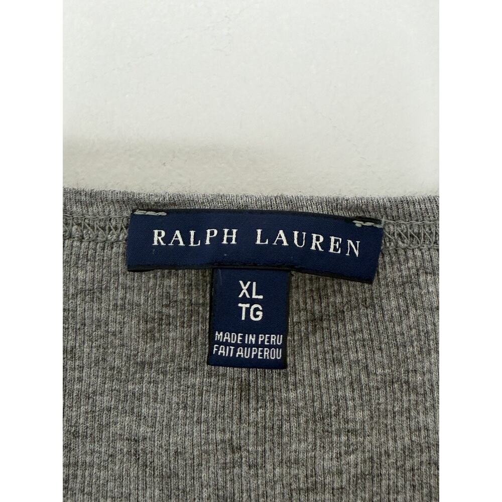 Ralph Lauren Ribbed Tank Dress Gray Pima Cotton Pony Size XL Preppy Sport - Picture 4 of 6